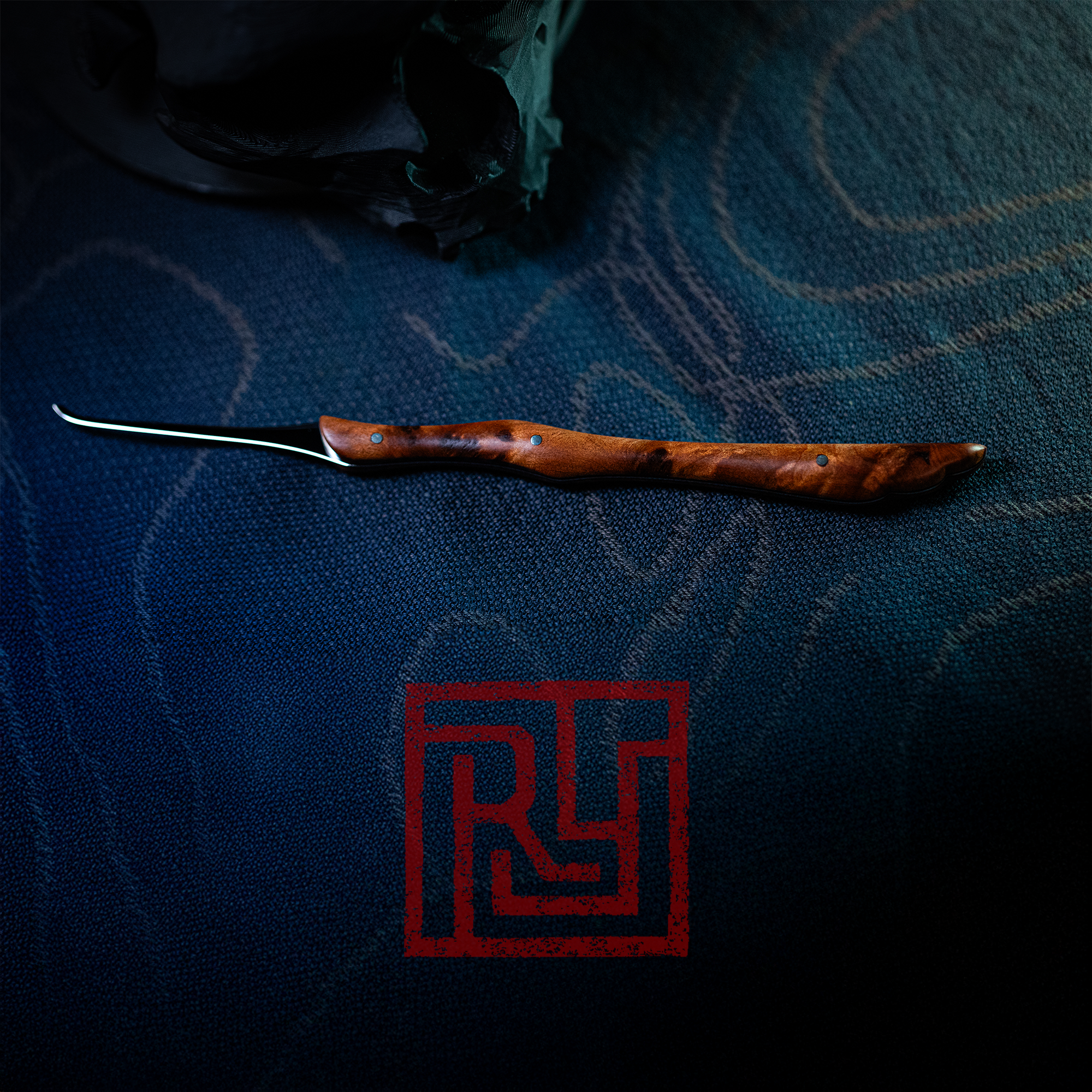Ratyoke Short Hook Thuya Burl w/ Sterling Silver Pins Custom Lock Pick