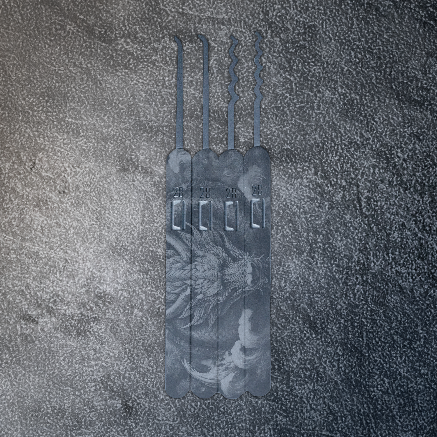 Engraved Genesis Pick Set: Dragon