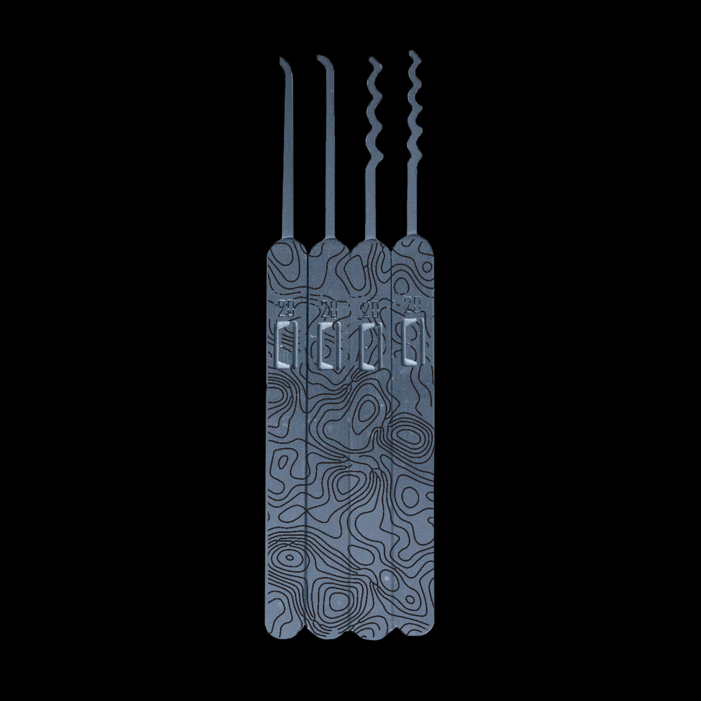 Engraved Genesis Pick Set: Topo