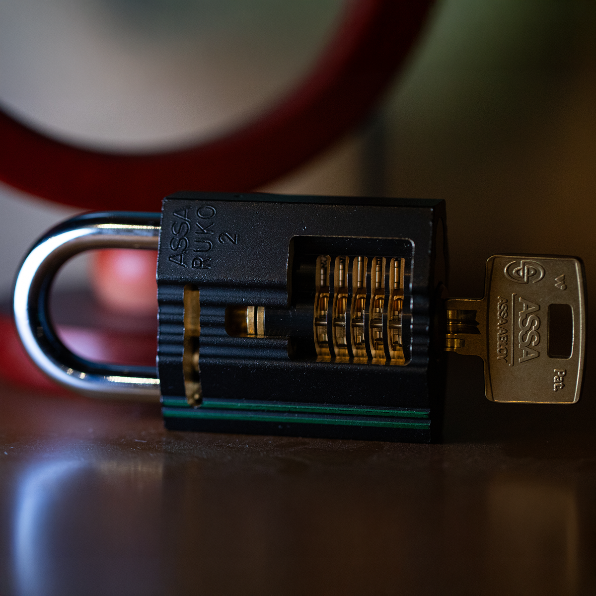ASSA dp4400 Snowman Cutaway in ASSA Ruko 2 Padlock Body by Jordan the Locksmith