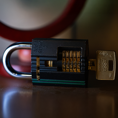 ASSA dp4400 Snowman Cutaway in ASSA Ruko 2 Padlock Body by Jordan the Locksmith