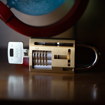 ASSA dp4400 Snowman Cutaway in Kaba 312 Padlock Body by Jordan the Locksmith