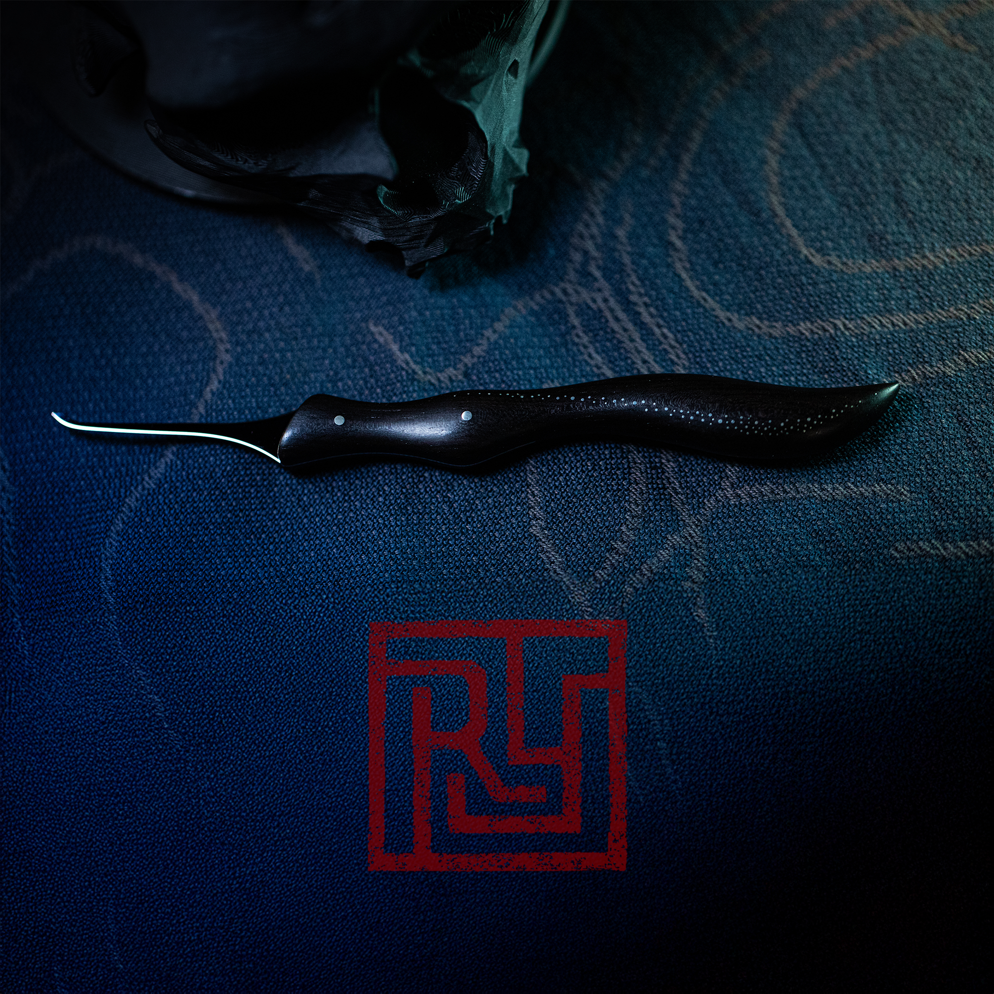 Ratyoke Short Hook Ebony w/ Silver Inlays Custom Lock Pick