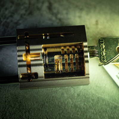 Medeco M4 Snowman Cutaway in ASSA Ruko 2 Padlock Body by Jordan the Locksmith