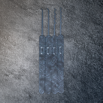 Engraved Genesis Pick Set: Topo