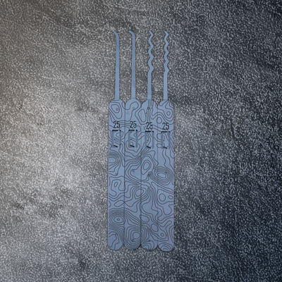 Engraved Genesis Pick Set: Topo